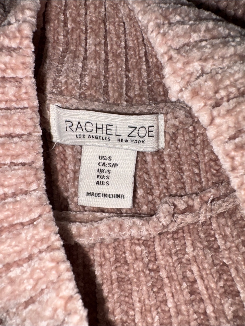 Rachel Zoe Beige Cable Knit Turtleneck Sweater slightly cropped long sleeve Sz S - Picture 7 of 8